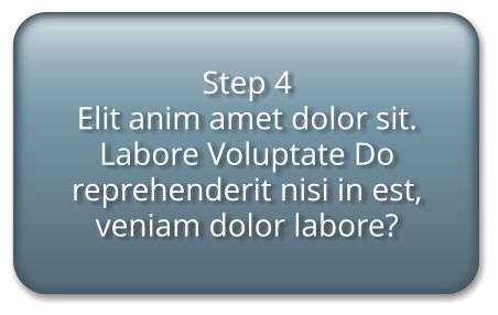 Step 4 Elit anim amet dolor sit.  Labore Voluptate Do reprehenderit nisi in est, veniam dolor labore?
